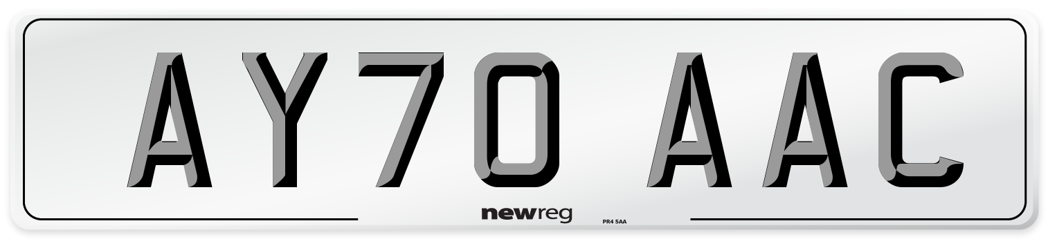 AY70 AAC Number Plate from New Reg